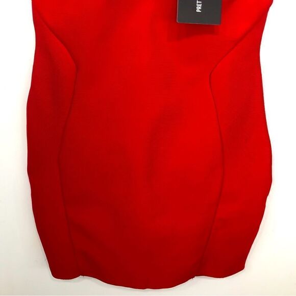 Pretty Little Thing Red BodyCon Shape Bandage Stretch Sexy Mini Dress NEW - Picture 8 of 16